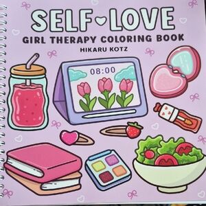 SELF-LOVE Girl Therapy Coloring Book - Pink Illustrated Cover